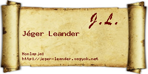 Jéger Leander névjegykártya